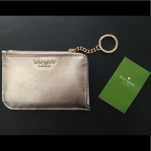 Kate Spade Metallic Blush Cameron Card Holder